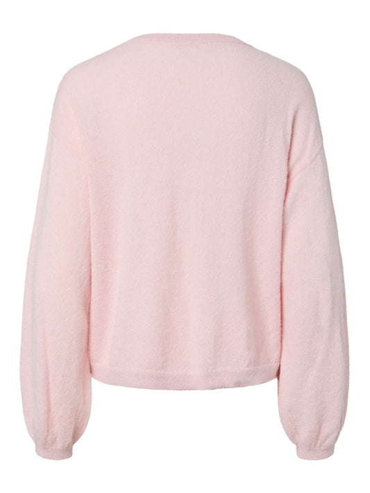 PCNaomi LS O-Neck Knit Cardigan Roseate Spoonbill