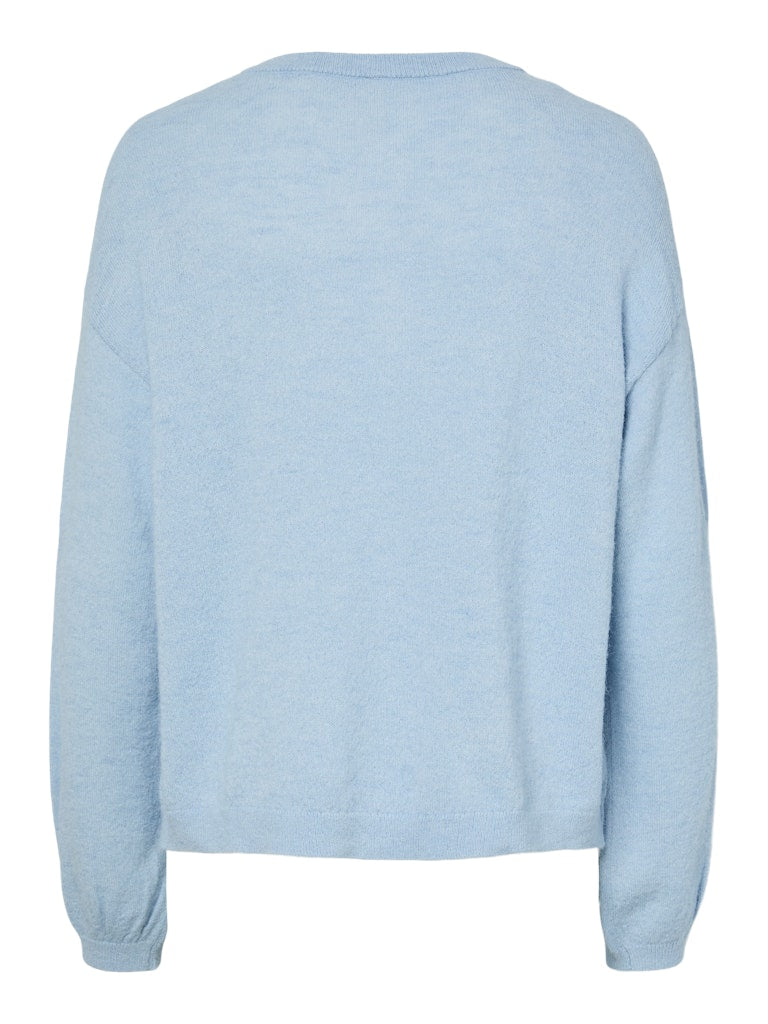 PCNaomi LS O-Neck Knit Cardigan Cashmere Blue