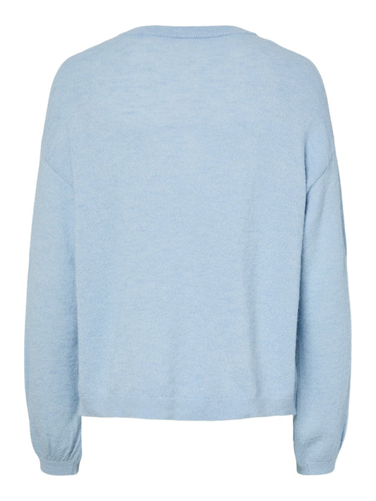 PCNaomi LS O-Neck Knit Cardigan Cashmere Blue