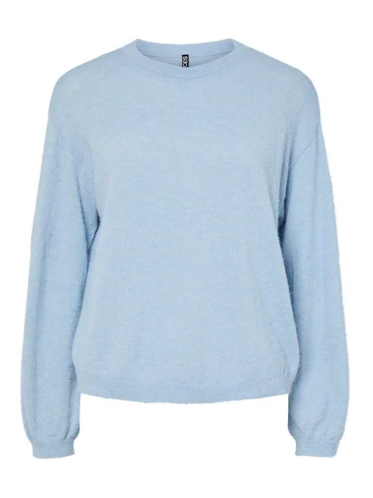 PCNaomi LS O-Neck Knit Cashmere Blue