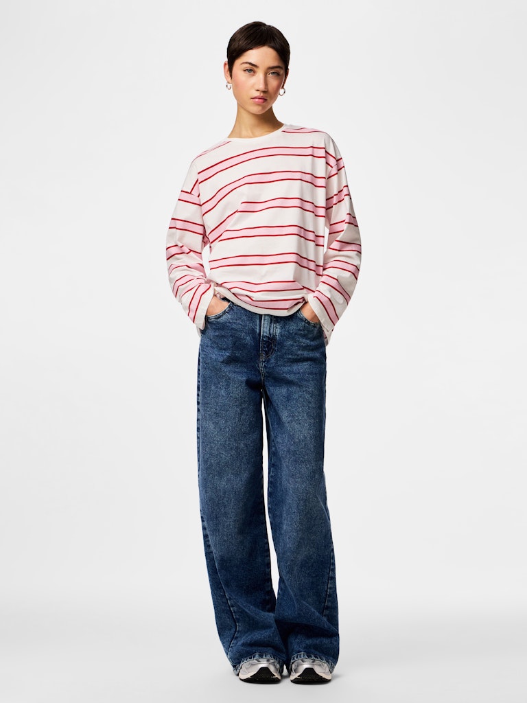 PCMila LS Loose Tee Roseate Spoonbill