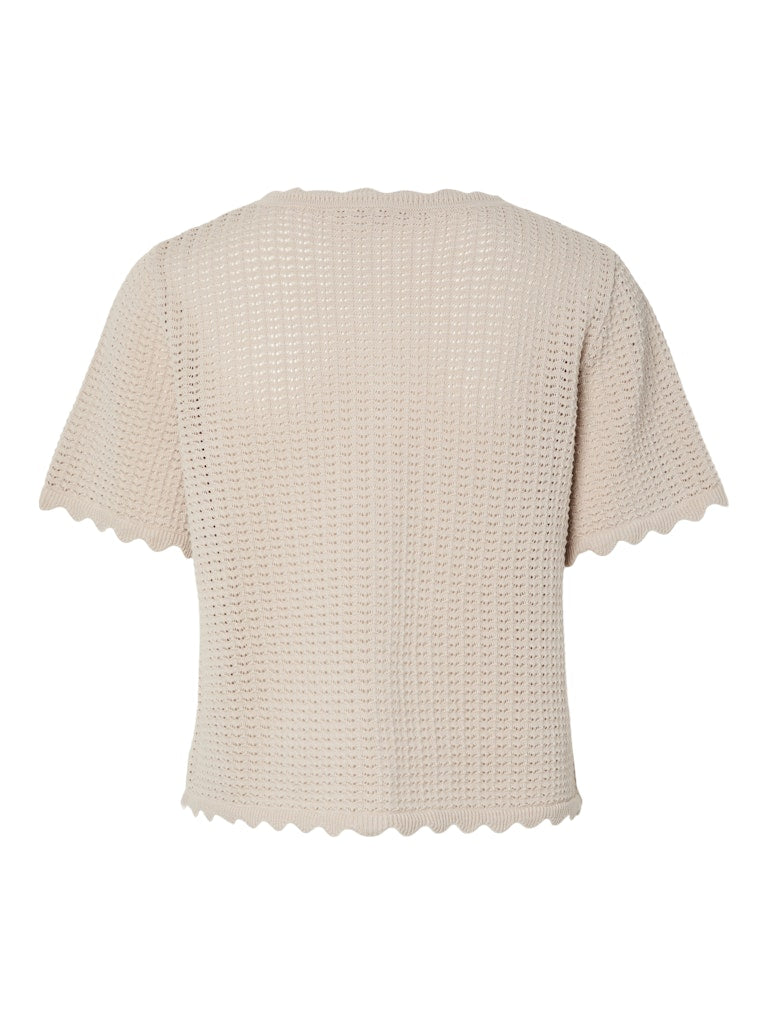 PCScout  SS O-Neck Knit Cardigan Silver Lining