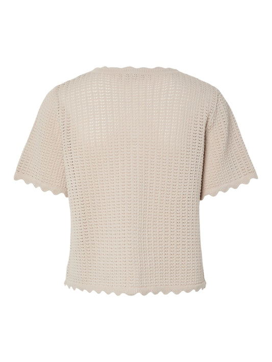 PCScout  SS O-Neck Knit Cardigan Silver Lining