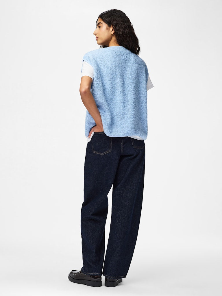 PCKatty Teddy Vest Cashmere Blue