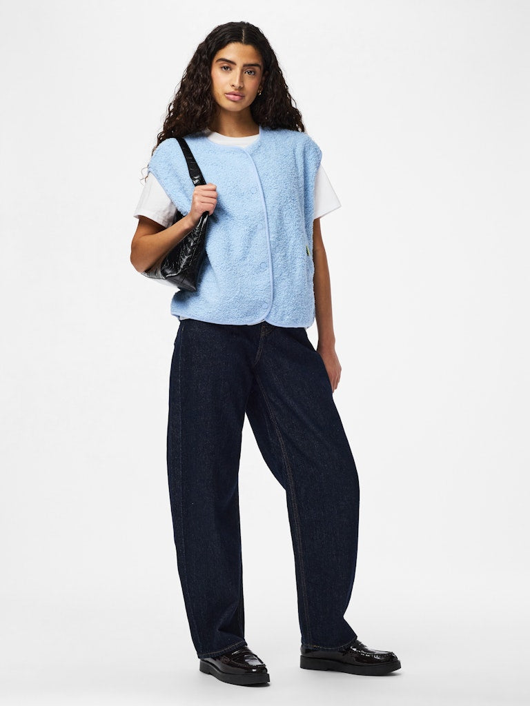 PCKatty Teddy Vest Cashmere Blue