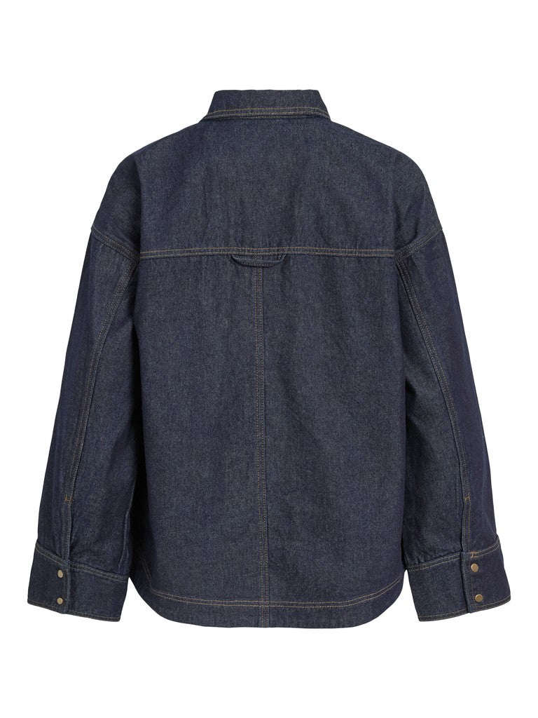 ROURina L/S Oversized Denim Shirt Dark Blue Denim