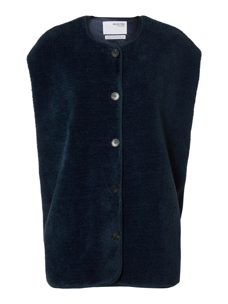 SLFSmilla Teddy Vest Dark Sapphire