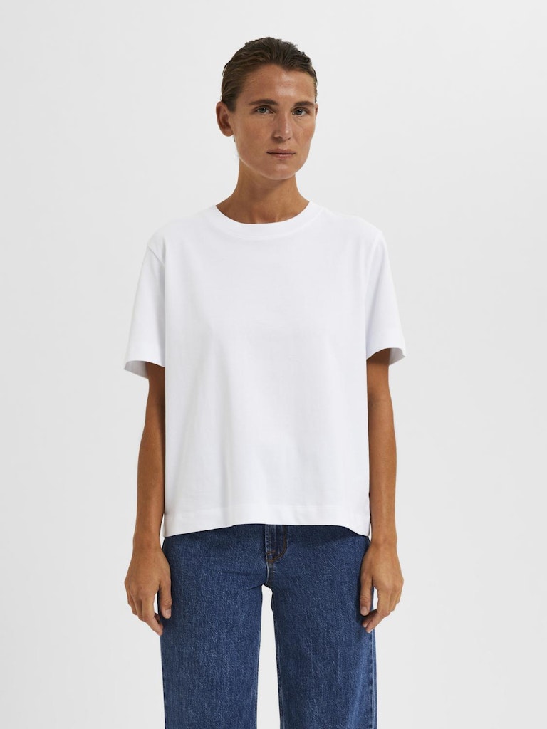 SLFEssential SS Boxy Tee Bright White