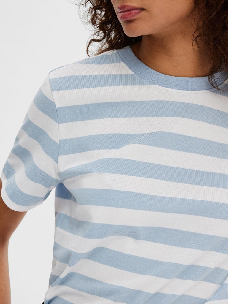 SLFEssential Striped Boxy Tee Cashmere Blue