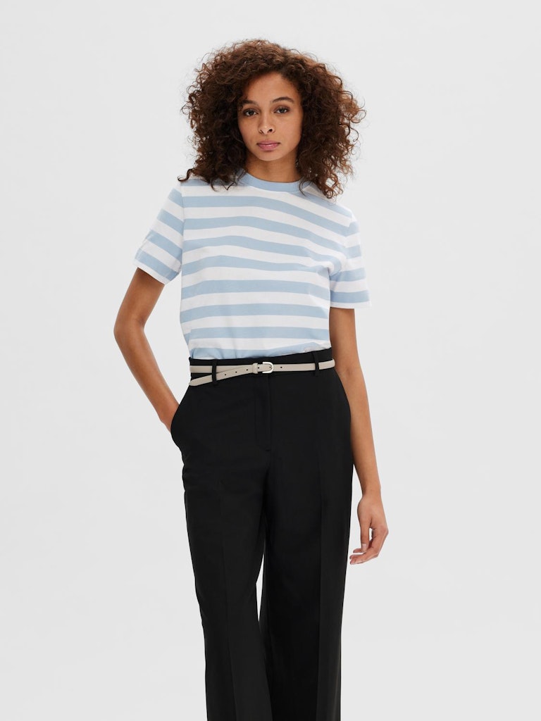 SLFEssential Striped Boxy Tee Cashmere Blue