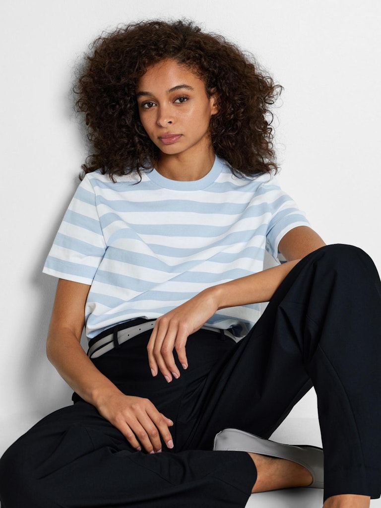 SLFEssential Striped Boxy Tee Cashmere Blue