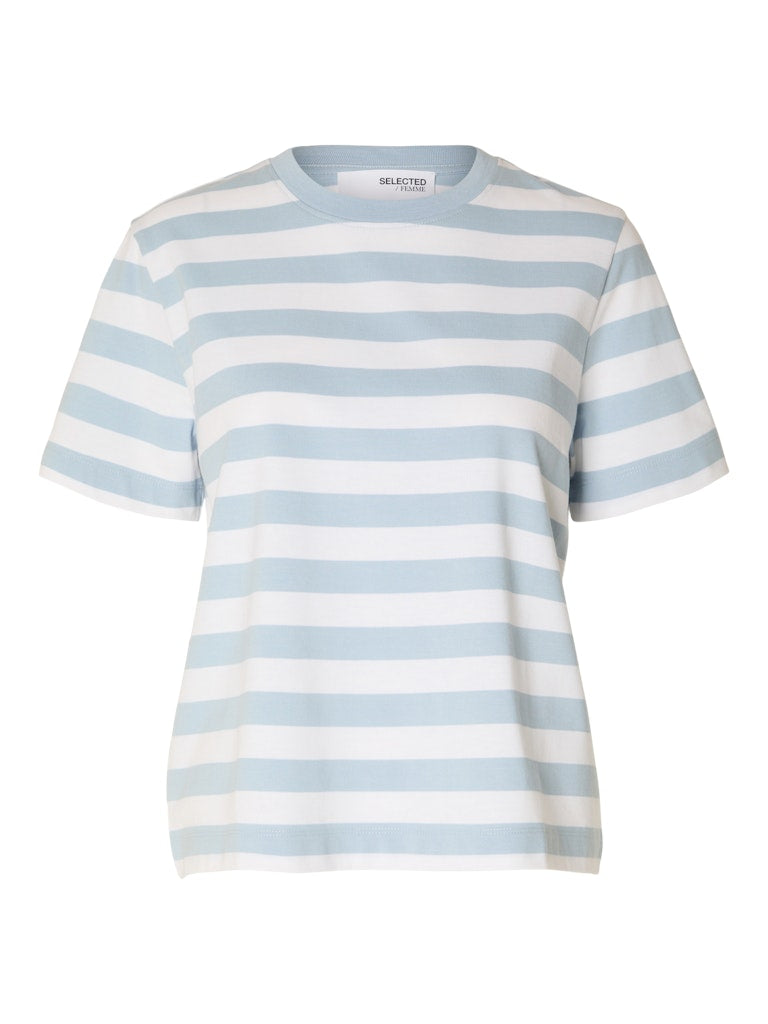 SLFEssential Striped Boxy Tee Cashmere Blue