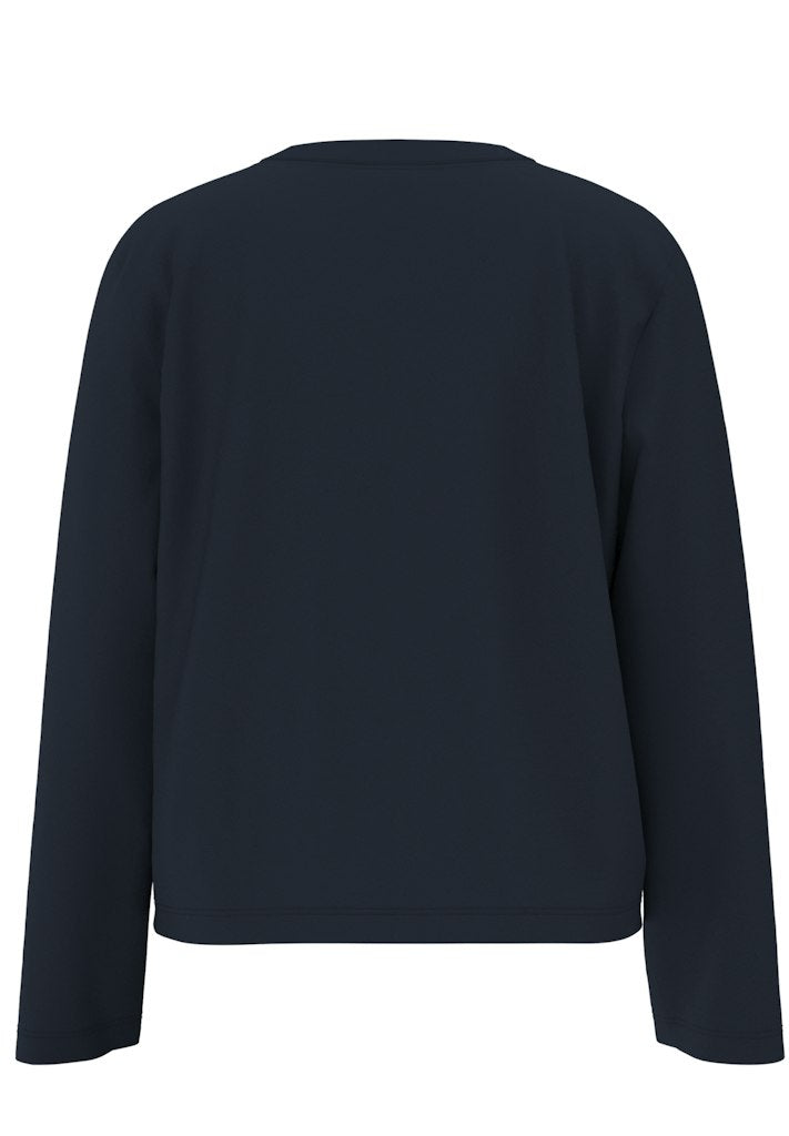 SLFEssential LS Boxy Tee Dark Sapphire
