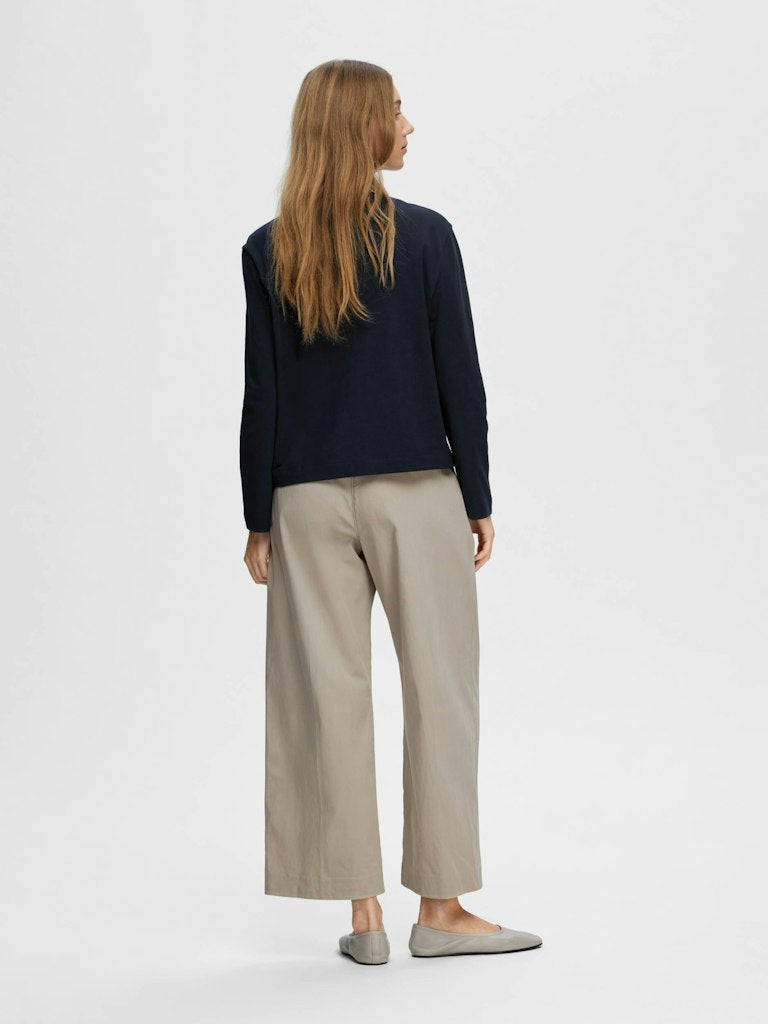 SLFEssential LS Boxy Tee Dark Sapphire