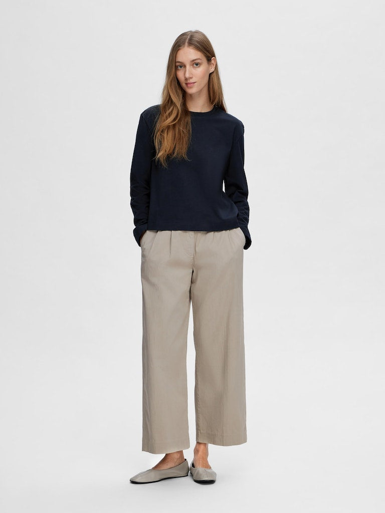 SLFEssential LS Boxy Tee Dark Sapphire