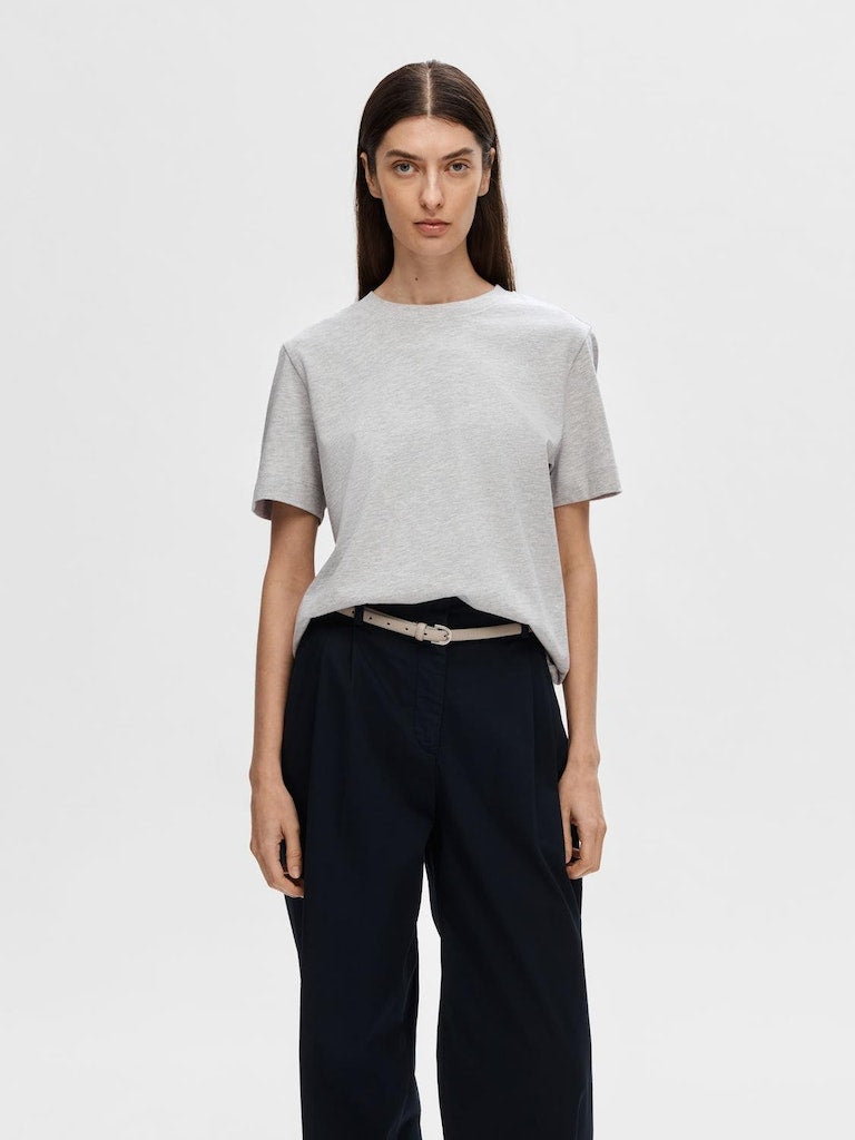 SLFEssential SS Boxy Tee Light Grey