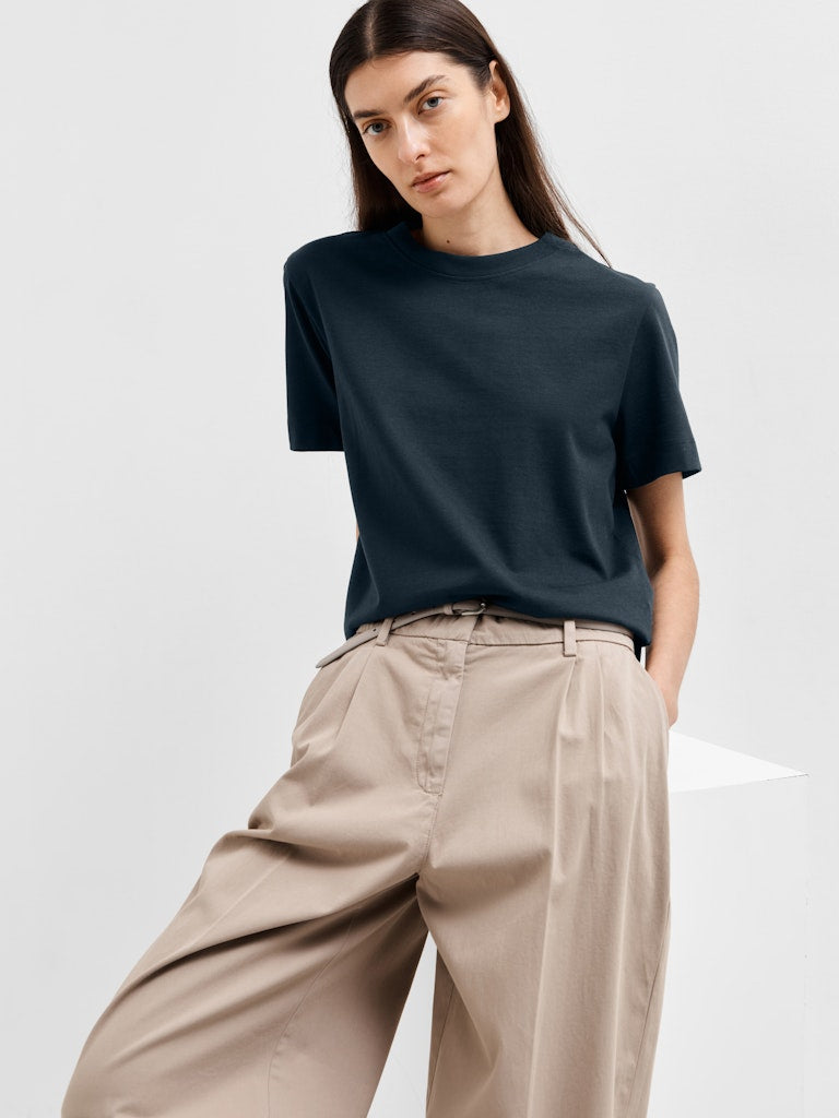 SLFEssential SS Boxy Tee Dark Sapphire