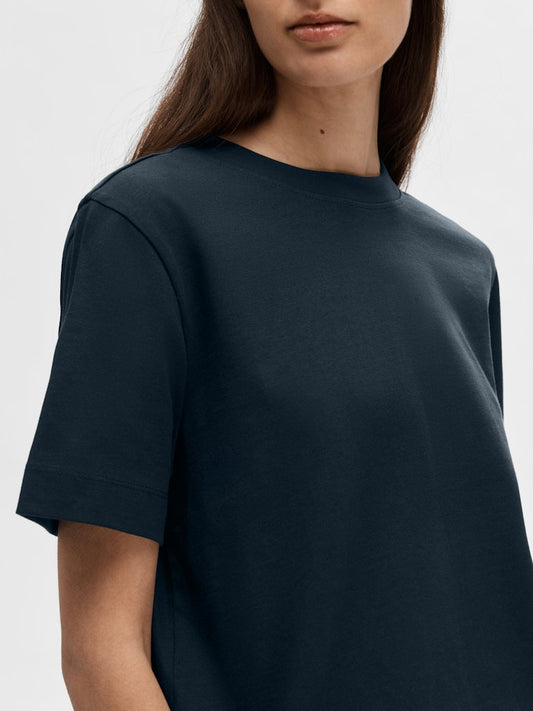 SLFEssential SS Boxy Tee Dark Sapphire