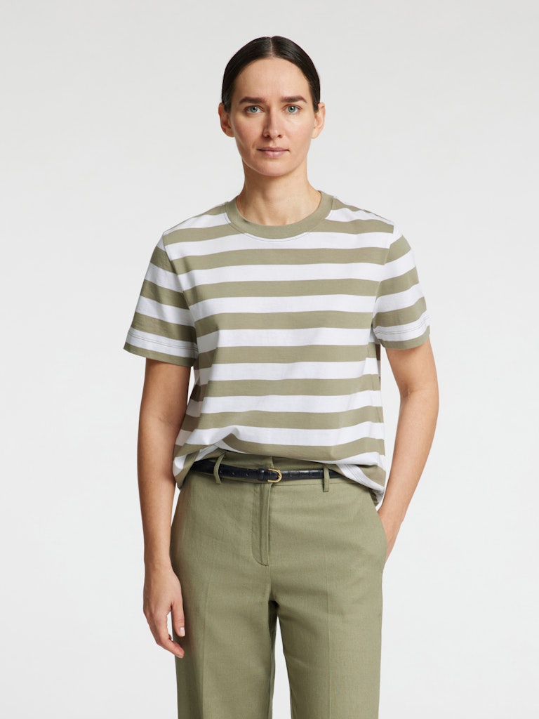 SLFEssential Striped Boxy Tee Vetiver