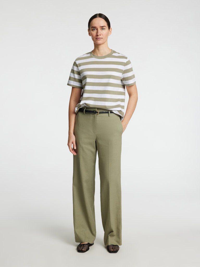 SLFEssential Striped Boxy Tee Vetiver