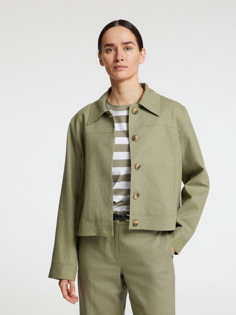 SLFEssential Striped Boxy Tee Vetiver