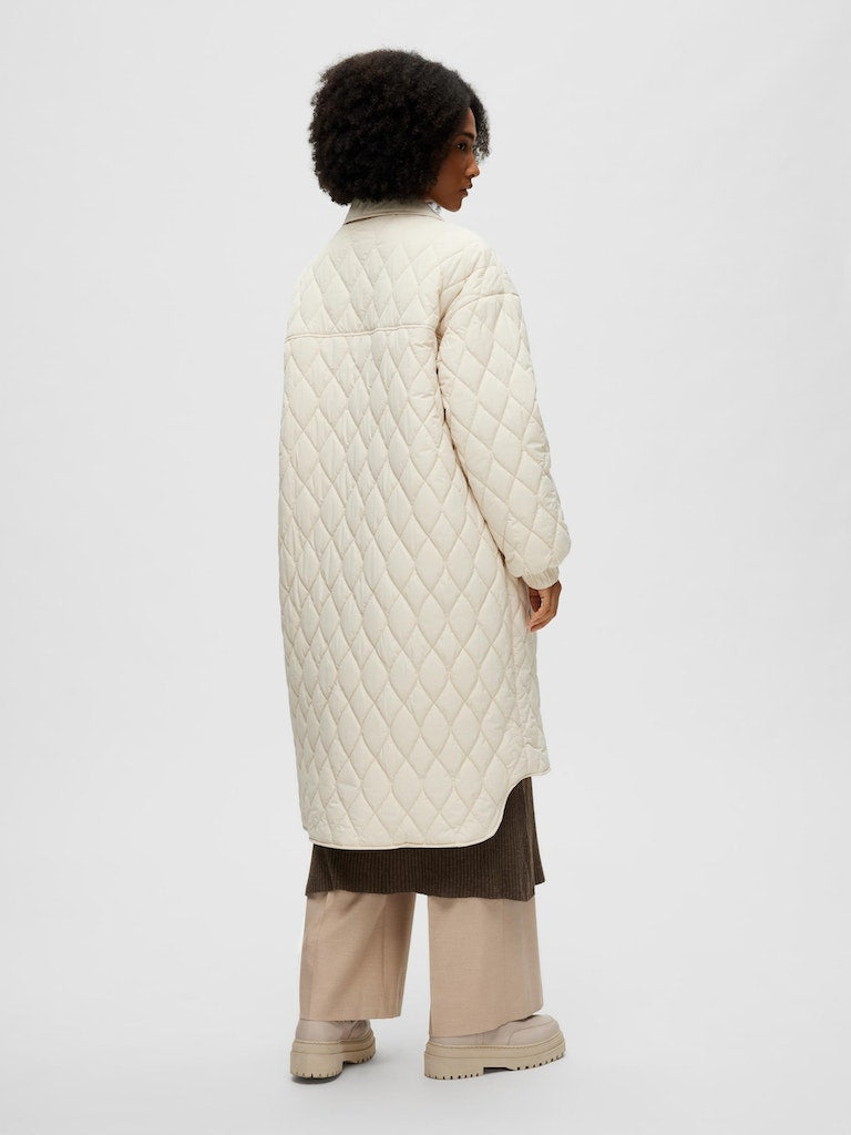 SLFMia Quilted Coat Sandshell