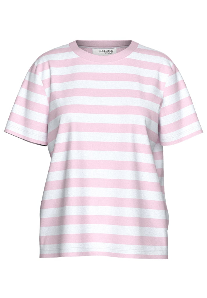 SLFEssential Striped Boxy Tee Cradle Pink