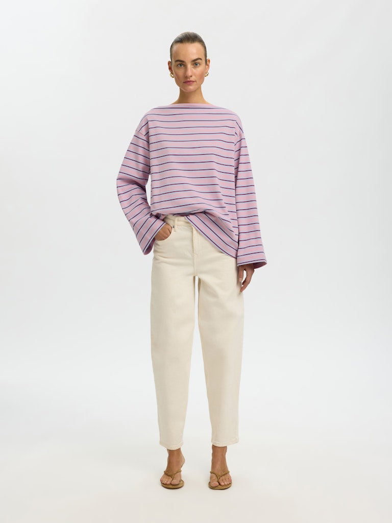 SLFPolly LS Boatneck Tee Bleached Mauve