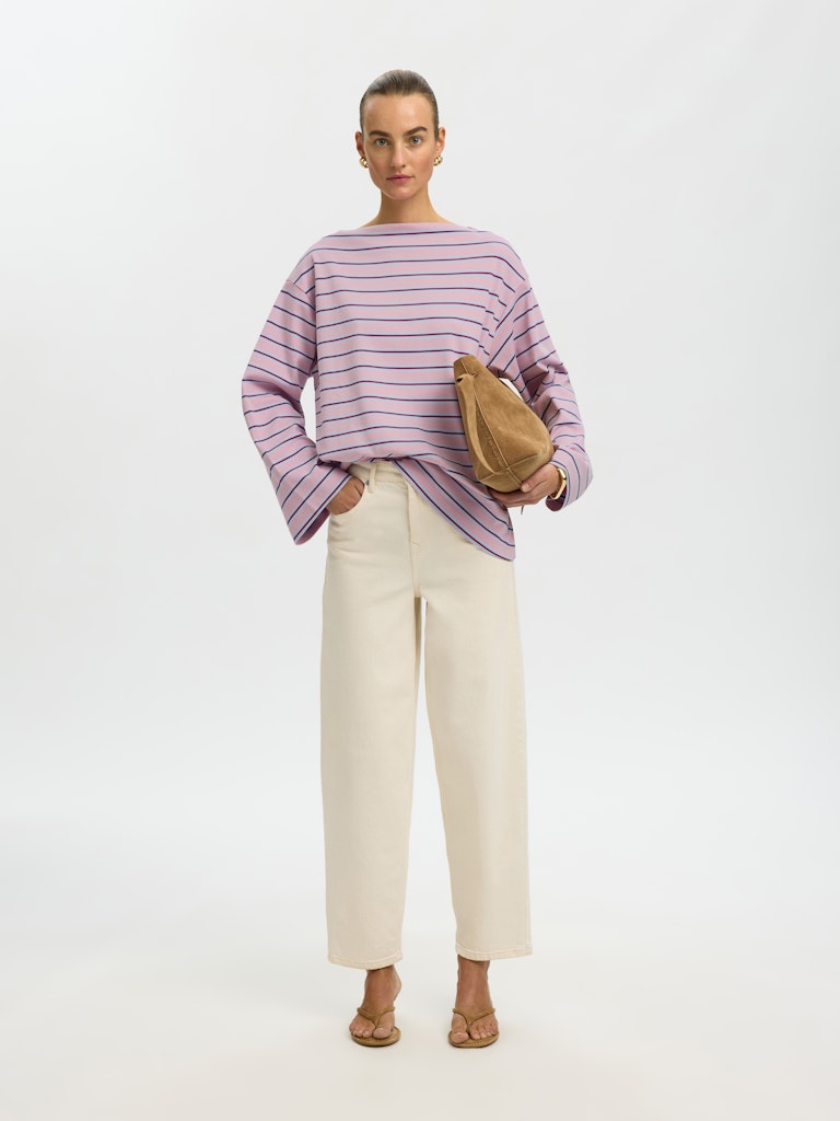 SLFPolly LS Boatneck Tee Bleached Mauve