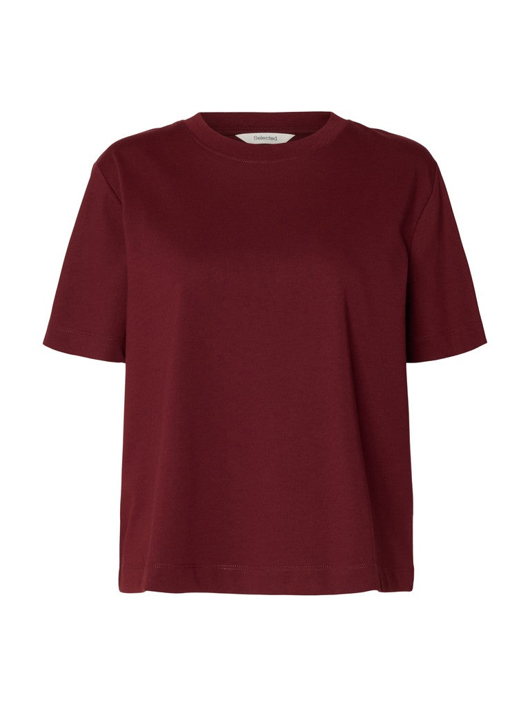 SLFEssential SS Boxy Tee Tawny Port