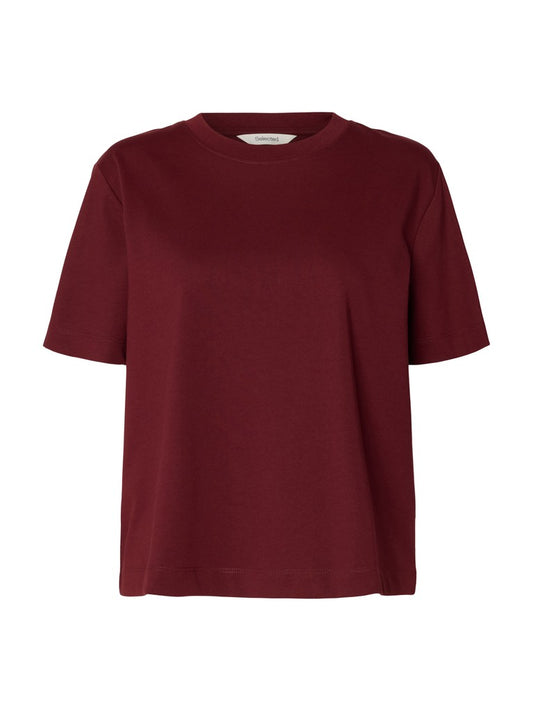 SLFEssential SS Boxy Tee Tawny Port