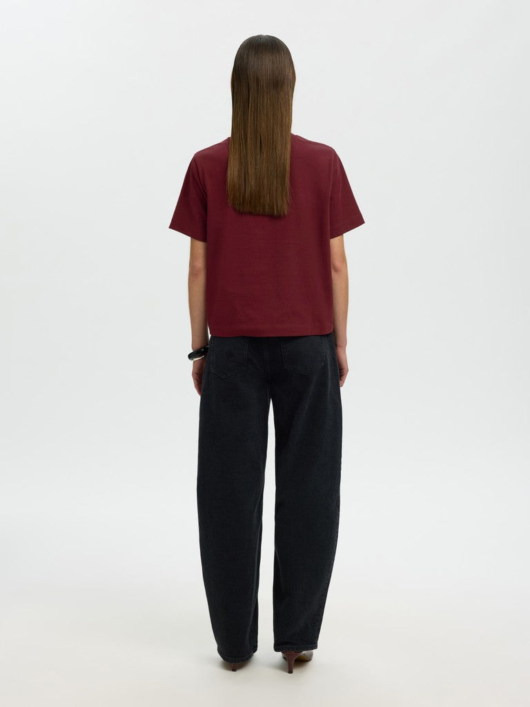 SLFEssential SS Boxy Tee Tawny Port