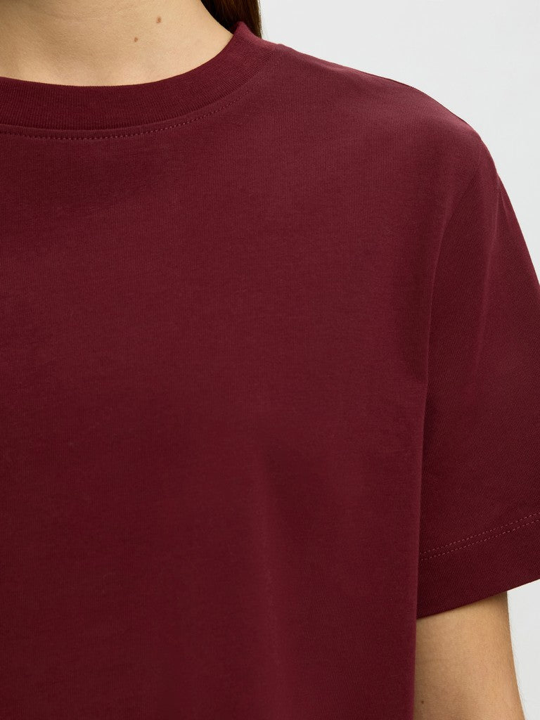 SLFEssential SS Boxy Tee Tawny Port