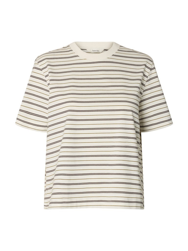 SLFEssential Striped Boxy Tee Delicioso Multi