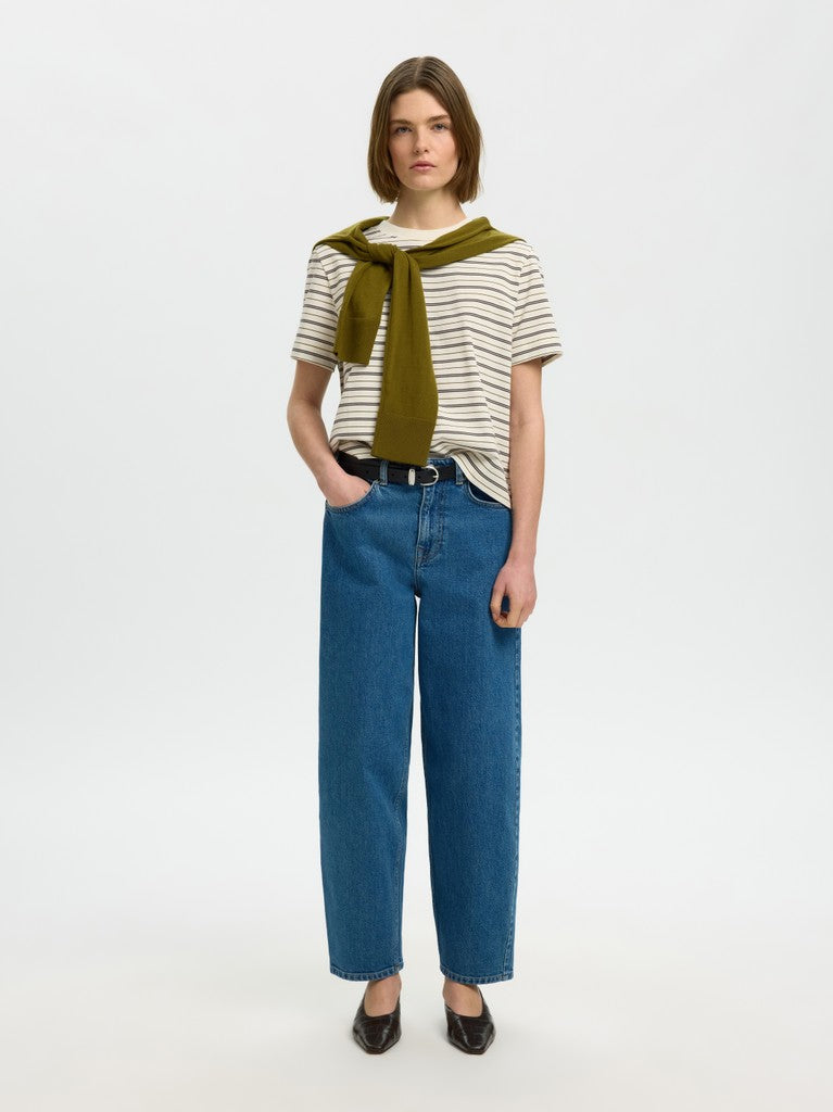 SLFEssential Striped Boxy Tee Delicioso Multi