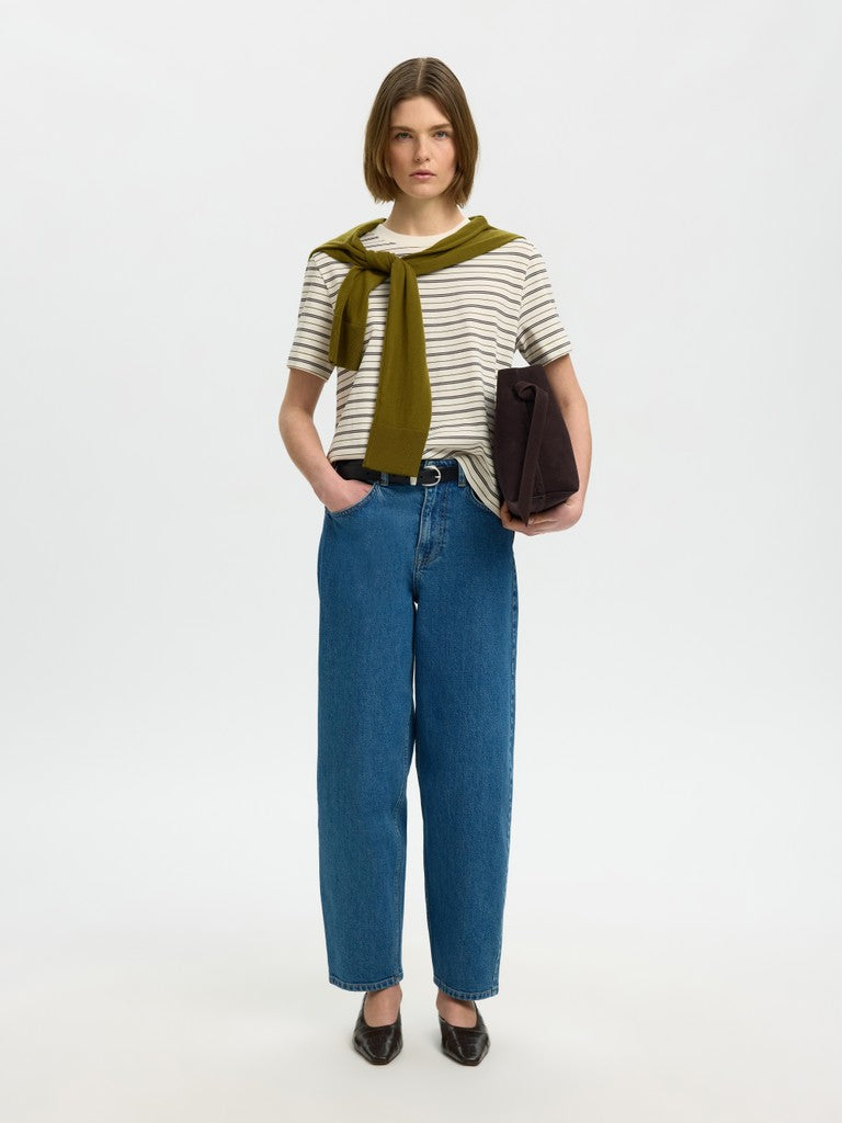 SLFEssential Striped Boxy Tee Delicioso Multi