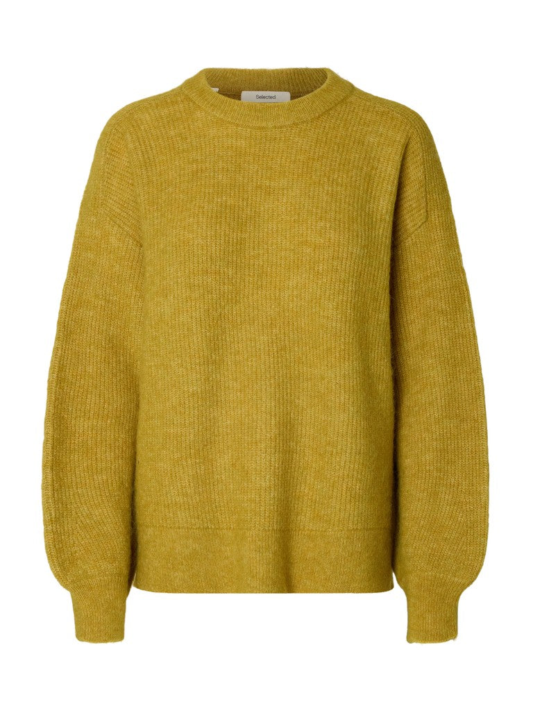 SLWLulu LS Knit Relaxed O-Neck Avocado Oil