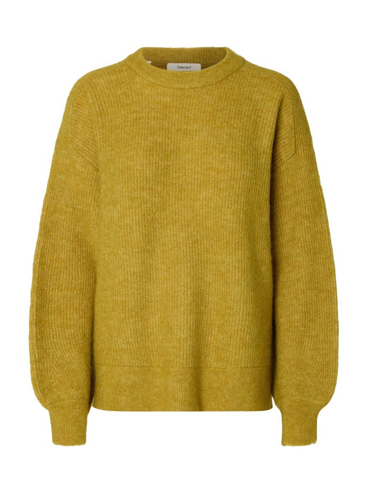 SLWLulu LS Knit Relaxed O-Neck Avocado Oil