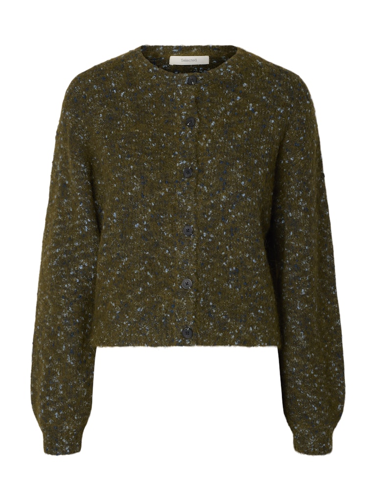 SLWKat LS Knit Short Cardigan Fir Green