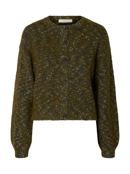 SLWKat LS Knit Short Cardigan Fir Green