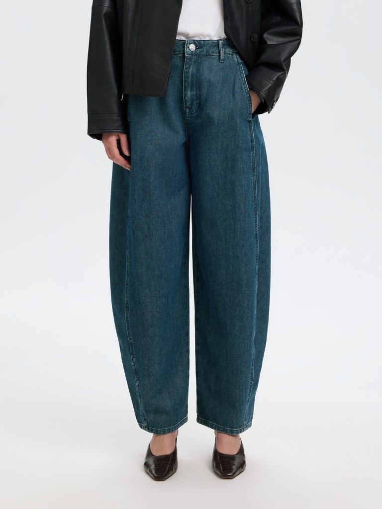 SLWBarrel Relaxed HW Jeans Medium Blue