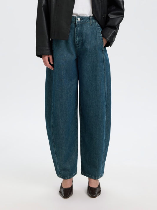 SLWBarrel Relaxed HW Jeans Medium Blue