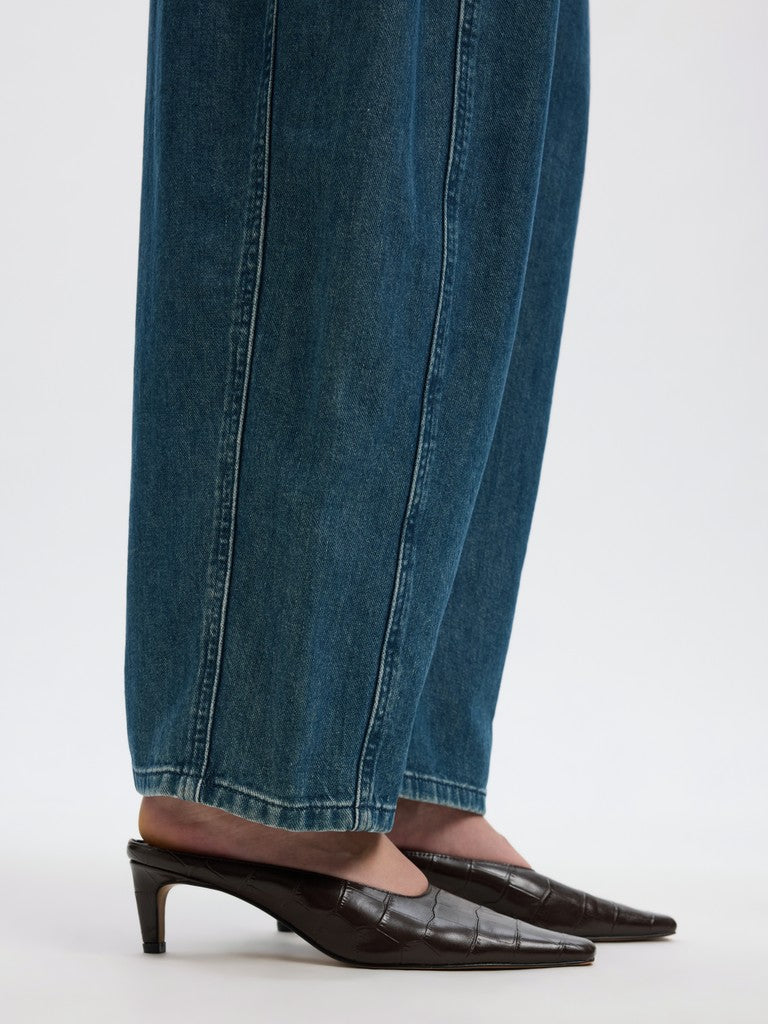 SLWBarrel Relaxed HW Jeans Medium Blue
