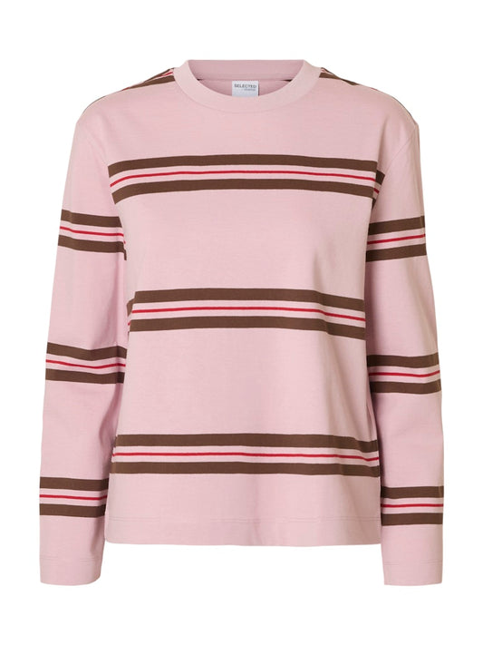 SLFBoxy-Luma LS O-Neck Tee Bleached Mauve