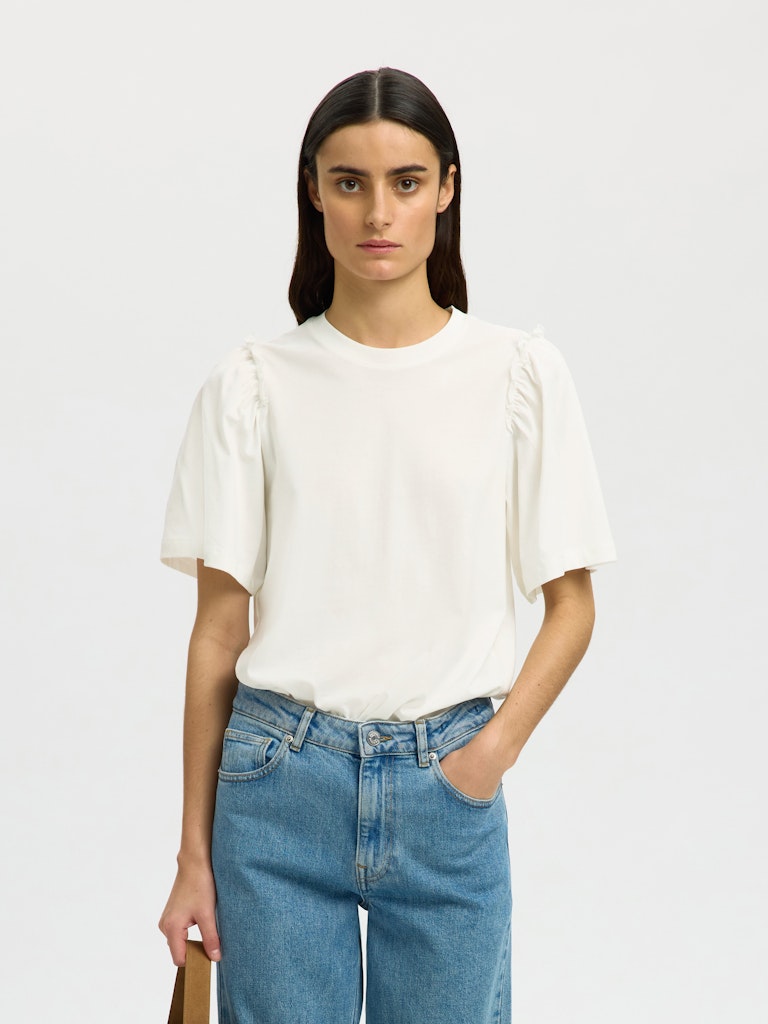 SLWPenelope 2/4 Ruffle Tee Snow White