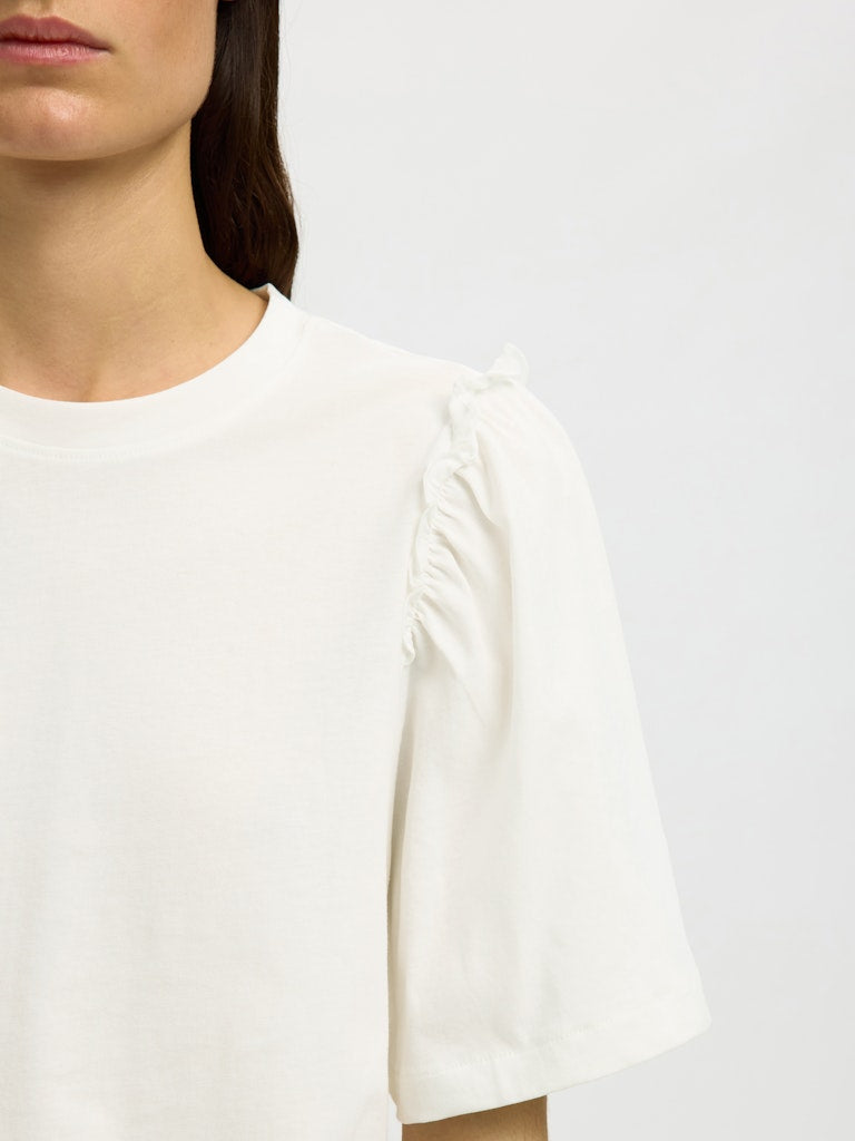 SLWPenelope 2/4 Ruffle Tee Snow White
