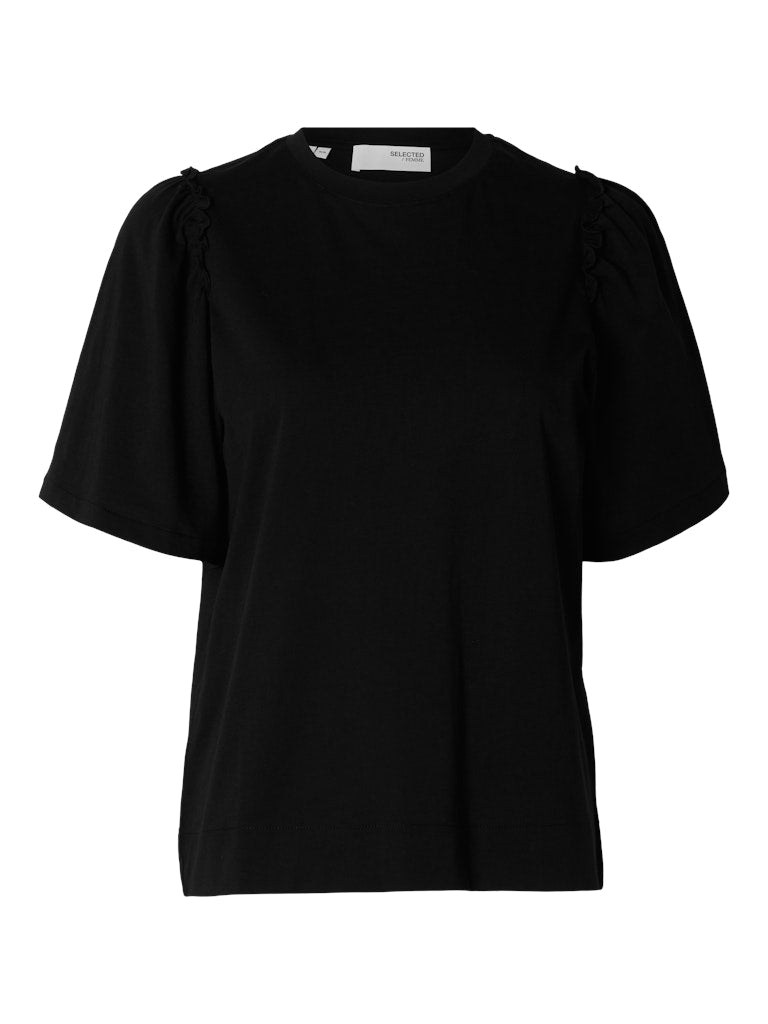 SLWPenelope 2/4 Ruffle Tee Black