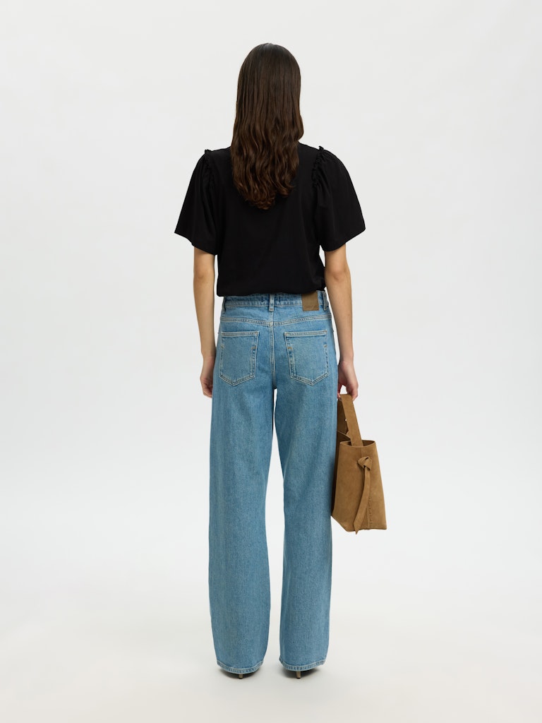 SLWPenelope 2/4 Ruffle Tee Black