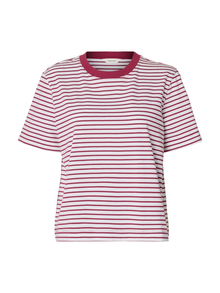 SLFEssential Striped Boxy Tee Anemone