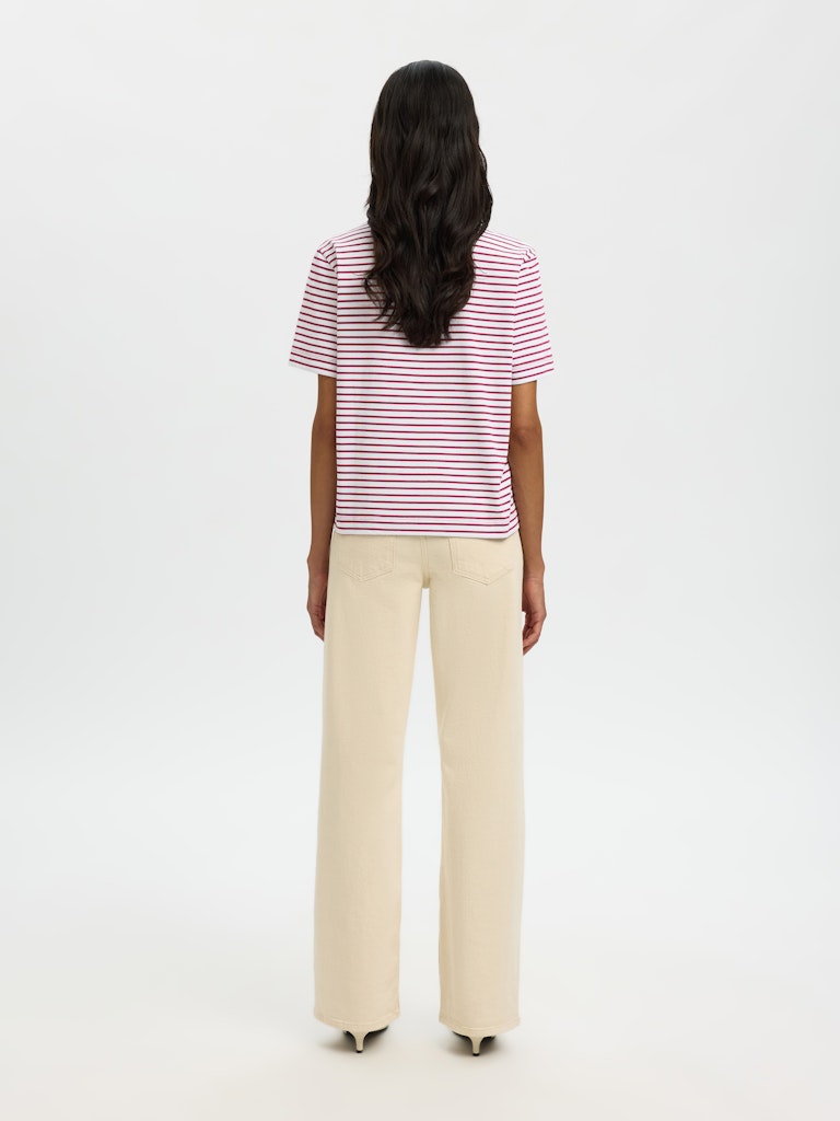 SLFEssential Striped Boxy Tee Anemone